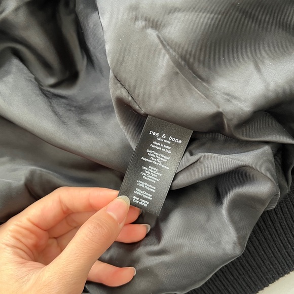 $575 rag and bone Nikki borg faux fur fuzzy jacket in black - Picture 7 of 7